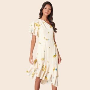 Sugarlips Melba Floral One Shoulder Asymmetrical Dress Size Small